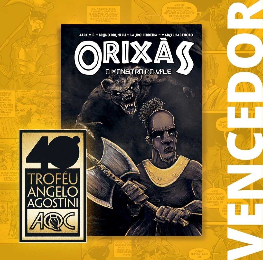 Alex Mir (@alex_mir) on Twitter photo Saiu o resultado do Troféu Angelo Agostini e Orixás - O Monstro do Vale foi agraciado em duas categorias: Melhor Lançamento Independente e Melhor Roteirista! Obrigado aos parceiros Bruno Brunelli, <a href="/laudoferreira/">Laudo Ferreira</a> e <a href="/BartholoMarcel/">Marcel Bartholo</a>, e a todos que votaram!
Kaô Kabecilê! Saiu o resultado do Troféu Angelo Agostini e Orixás - O Monstro do Vale foi agraciado em duas categorias: Melhor Lançamento Independente e Melhor Roteirista! Obrigado aos parceiros Bruno Brunelli, <a href="/laudoferreira/">Laudo Ferreira</a> e <a href="/BartholoMarcel/">Marcel Bartholo</a>, e a todos que votaram!
Kaô Kabecilê!