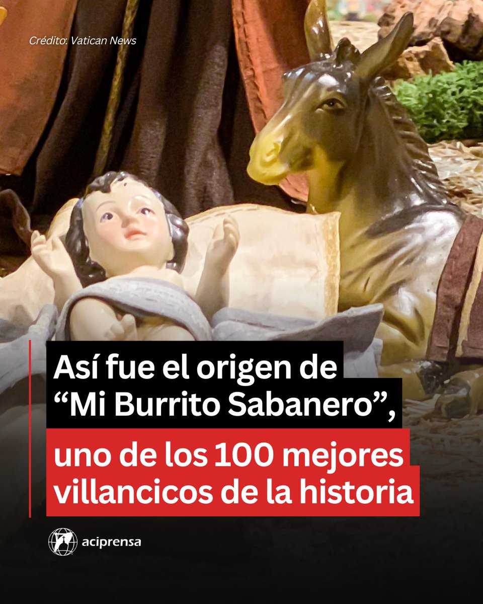 aciprensa's tweet photo. ¡Una alegre canción que recuerda el verdadero sentido de la Navidad! ❤

Este año la revista Billboard ubicó al villancico “Mi Burrito Sabanero” en el puesto 96 de las 100 mejores canciones de Navidad de todos los tiempos. Pero, ¿cuál es el origen de este tema infaltable en los playlist navideños?

El villancico “Mi Burrito Sabanero” fue compuesto en 1972 por el venezolano Hugo Blanco, autor de “Moliendo Café”, aunque su versión más popular se grabó en 1975 por un grupo del Coro Infantil Venezuela, conocido como La Rondallita.

La canción narra el viaje de un niño hacia Belén montado en su burrito, guiado por un lucero mañanero para ver al niño Jesús. La letra destaca elementos de tradición venezolana como el “cuatrico”, un instrumento musical típico de cuatro cuerdas, y la “sabana”, que le da nombre al tema, se refiere a las llanuras extensas del país.

Si bien el tema fue inicialmente interpretado por el cantautor venezolano Simón Díaz, Blanco pensó que su villancico “sonaba mejor en las voces de unos niños, voces infantiles”, así que contactó al Coro Infantil Venezuela.

Junto con su famoso arreglista Raúl Cabrera, Blanco eligió a los niños que interpretarían la canción. La voz principal fue la de Ricardo Cuenci, de 8 años. Hoy , con 58 años, dijo que el éxito del villancico radica en que hace que todos se llenen “de alegría, de satisfacción, de esperanza, de ánimo, de entusiasmo, de nunca perder la fe”.

Aguasanta Márquez, actual directora del Coro Infantil Venezuela, dijo que Cabrera, encargado de difundir el villancico, trabajaba en la tienda de discos de su papá llevando los discos a las rocolas del país, así que “empezó a meter el disco del burrito sabanero”. Así se popularizó en todo el país y en Latinoamérica.

Este 2024, la revista Billboard ubicó al villancico “Mi Burrito Sabanero” en el puesto 96 de las 100 mejores canciones de Navidad de todos los tiempos. Es “un clásico atemporal en todos los países latinoamericanos... que inyecta nostalgia en cada época navideña”, indica en su reseña.

Más información: 
👉 https://t.co/RQbBjDOjNb