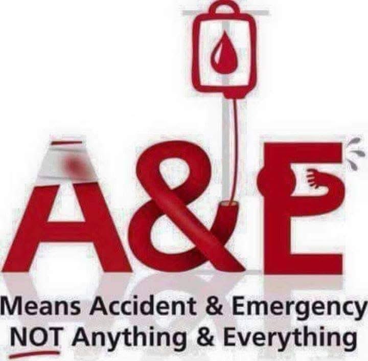 joccarson's tweet image. If you fell in a puddle would you call for the coastguard???? 
Think before attempting to utilise a very busy service. Whilst your illness may be bad is it life threatening? For every wasted ambulance on trivial things someone could die!!