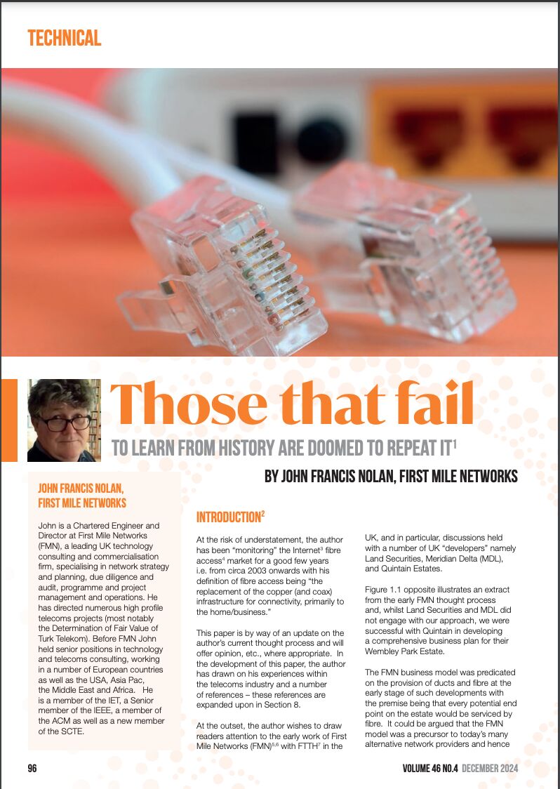 New member John Nolan has produced a detailed overview of the UK #broadband landscape, with particular reference to the #altnets for the latest issue of Broadband Journal. If you have a gap in your knowledge anywhere, you won't after reading this! 
lnkd.in/di7HewjT