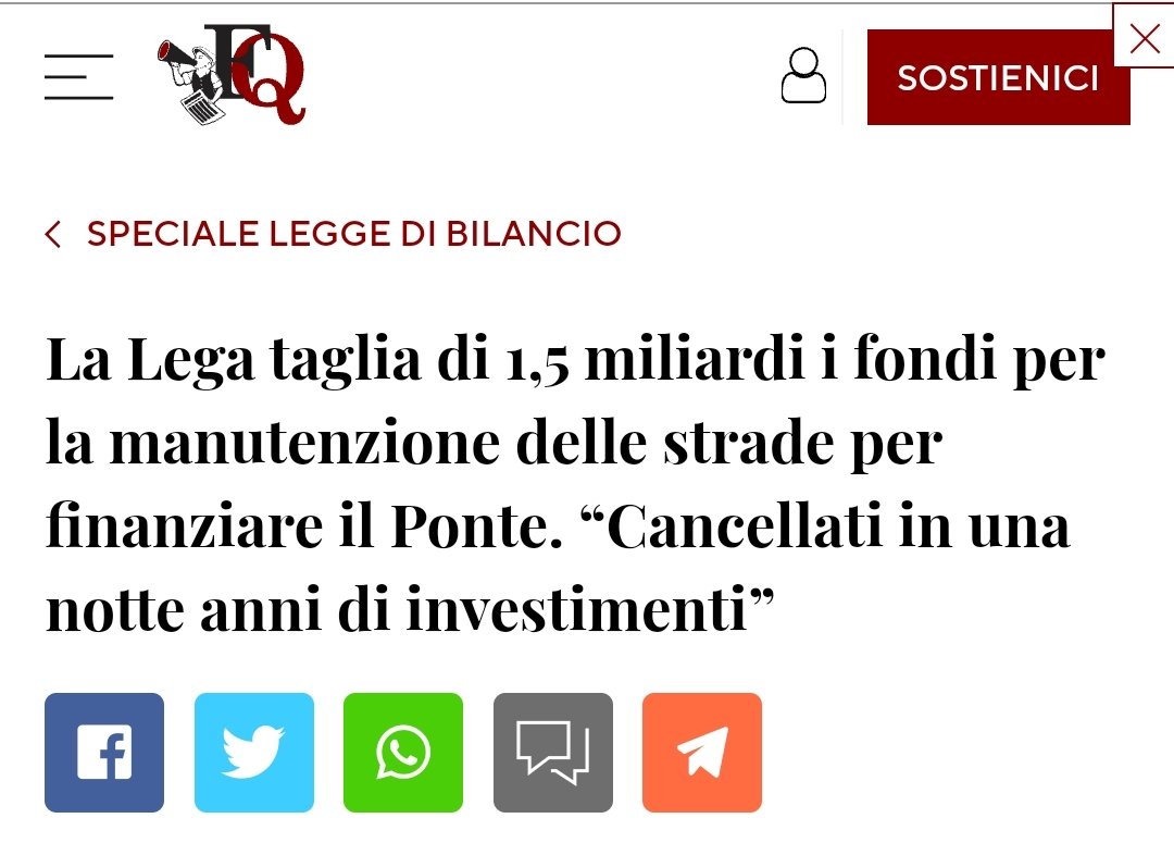 fawollo13's tweet photo. Il prossimo che si lamenterà per i ponti e le gallerie che cadono a pezzi o per le strade piene di buche, lo manderò a cacare sotto al Ponte. #Salvini https://t.co/ryr64JaEcc