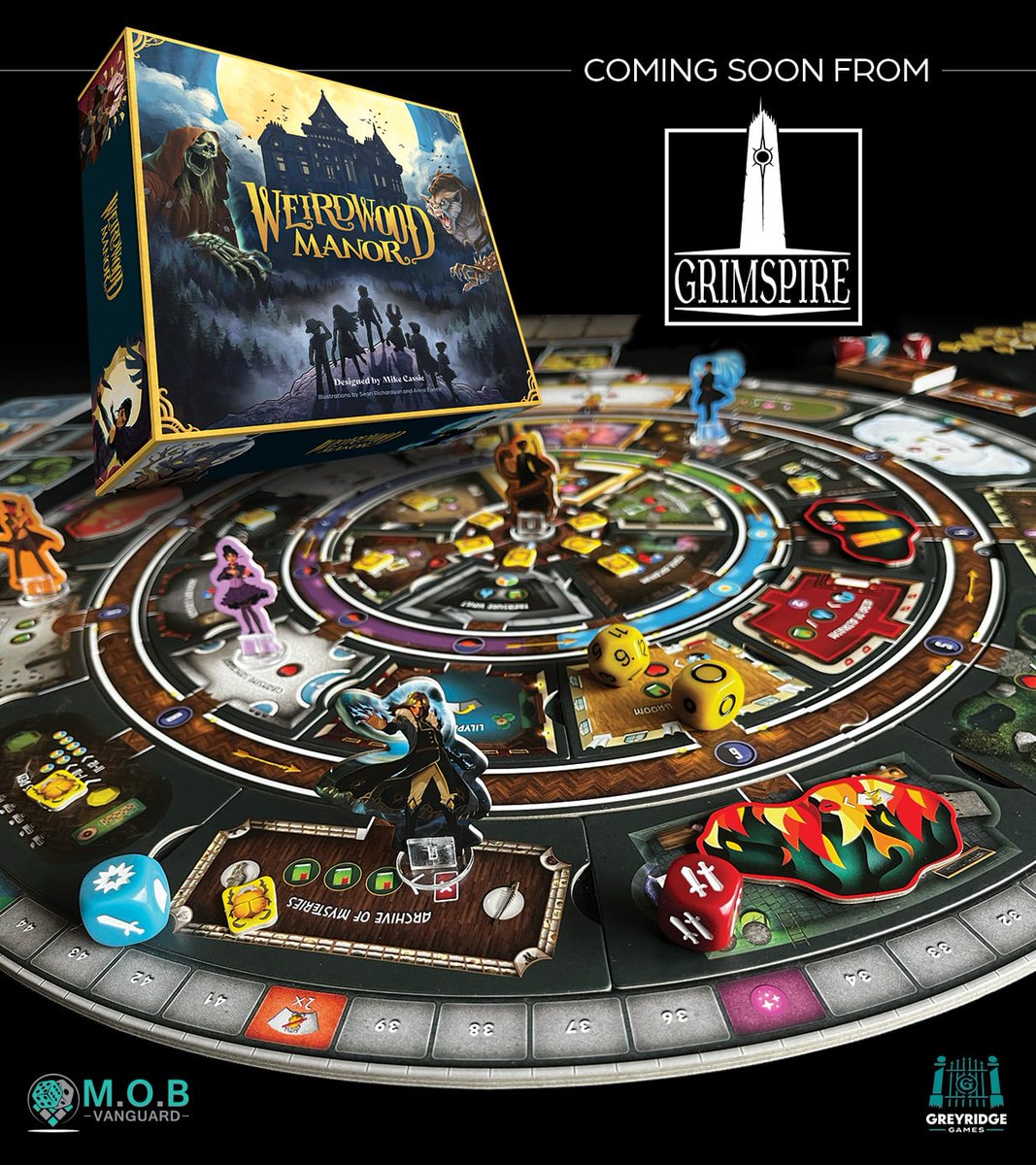 German adventurers will be the next to venture into the Weirdwood Manor and attempt to protect it, as Grimspire is going to be publishing the German edition of <a href="/greyridgegames/">Greyridge Games</a>' co-op title!

#mobvanguard #proudagent #licensing #TogetherWeSail #boardgames