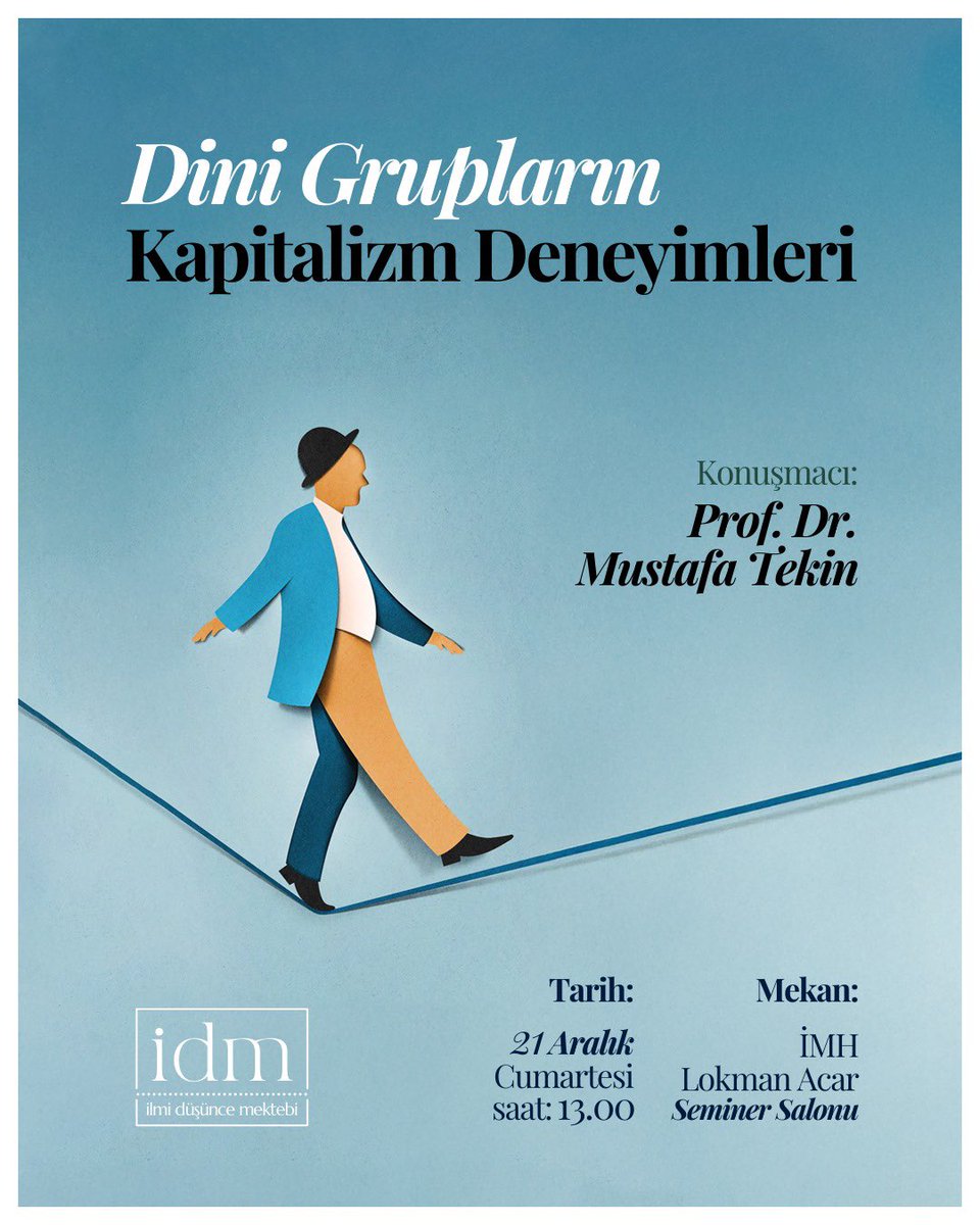 İstanbul Üniversitesinden Prof. Dr. Mustafa Tekin hocanın katılımıyla gerçekleşecek olan “Dini Grupların Kapitalizm Deneyimleri” adlı konferansa davetlisiniz.

📅 21 Aralık Cumartesi Saat: 13.00

📍İmh Konya Lokman Acar Seminer Salonu