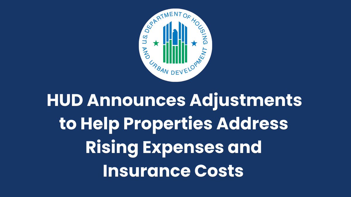 .<a href="/HUDgov/">Department of Housing and Urban Development</a> releases 2025 Operating Cost Adjustment Factors, with new rent adjustments to address rising property management expenses, including insurance coverage, for multifamily properties. hud.gov/press/press_re…
