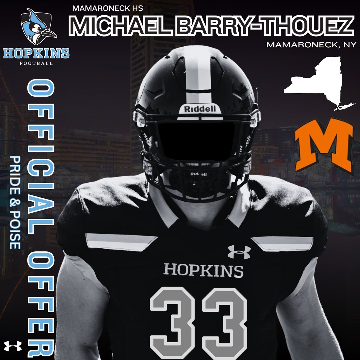 Michael Barry-Thouez (@mikabt31) on Twitter photo After speaking with <a href="/CoachRio55/">Mario Byrd</a> I’m happy to announce that I have an offer of support through admissions at <a href="/JHU_Football/">Johns Hopkins Football</a> After speaking with <a href="/CoachRio55/">Mario Byrd</a> I’m happy to announce that I have an offer of support through admissions at <a href="/JHU_Football/">Johns Hopkins Football</a>