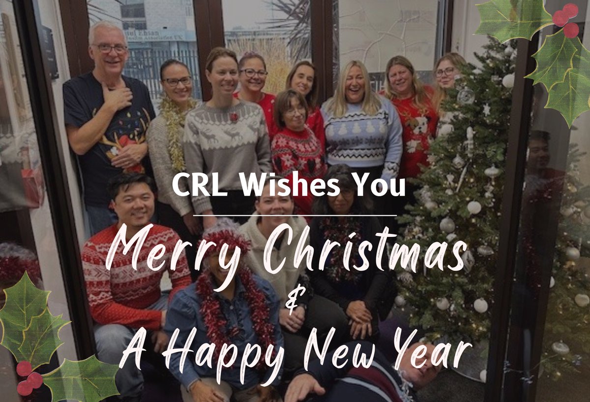 From everyone at CRL, we wish you a season filled with joy, love, and laughter. May your Christmas be magical and your New Year sparkle with endless possibilities. Cheers to a wonderful year ahead!