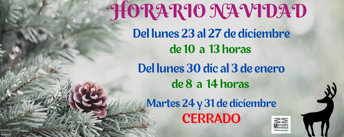 El personal de la biblioteca Mercedes Mendoza os desea Feliz Navidad.