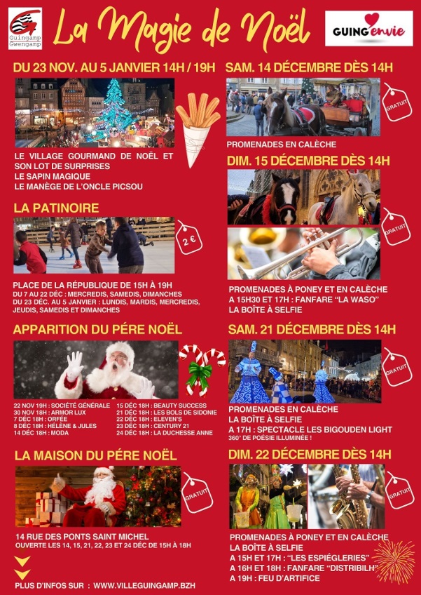 Le programme des animations ! 

#NoëlÀGuingamp #MagieDeNoël #MarchéDeNoël #ShoppingLocal #EspritDeFête #noel2024 #Perenoel2024 #Bretagne #Bzh #Bretagnetourisme #patinoire #feudartifice