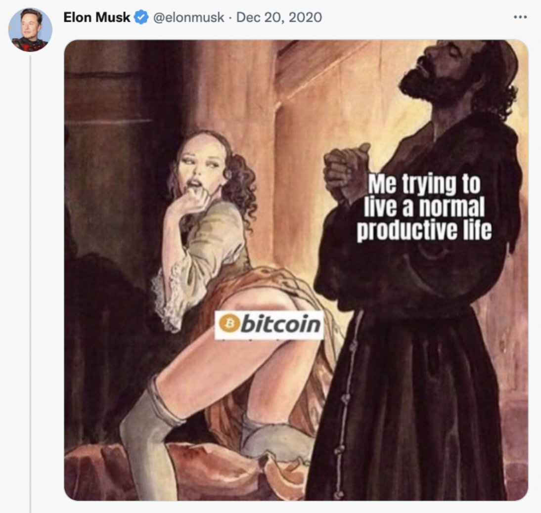 ✨ Elon Musk on #Bitcoin, exactly 3 years ago