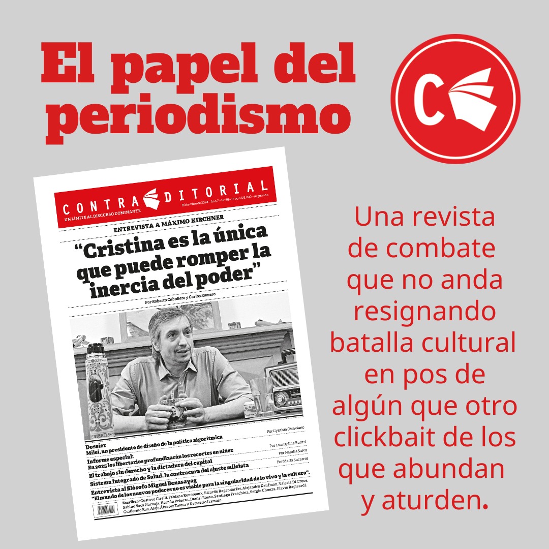 🗞️ ¡Vuelve #Contraeditorial en papel!
👉🏼 Buscanos en nuestros puntos de venta. Tenemos envíos a todo el país.
💪🏼 Sumate a nuestra comunidad y juntos pongamos un límite al discurso dominante.