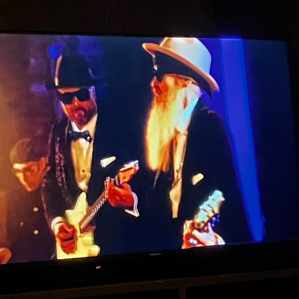A nice little TV moment with these cats the other day. The Reverend Billy F Gibbons and Mike Flanigin. Sharp dressed men with cheap sunglasses. I guess I lost mine along the way. The adventure continues…