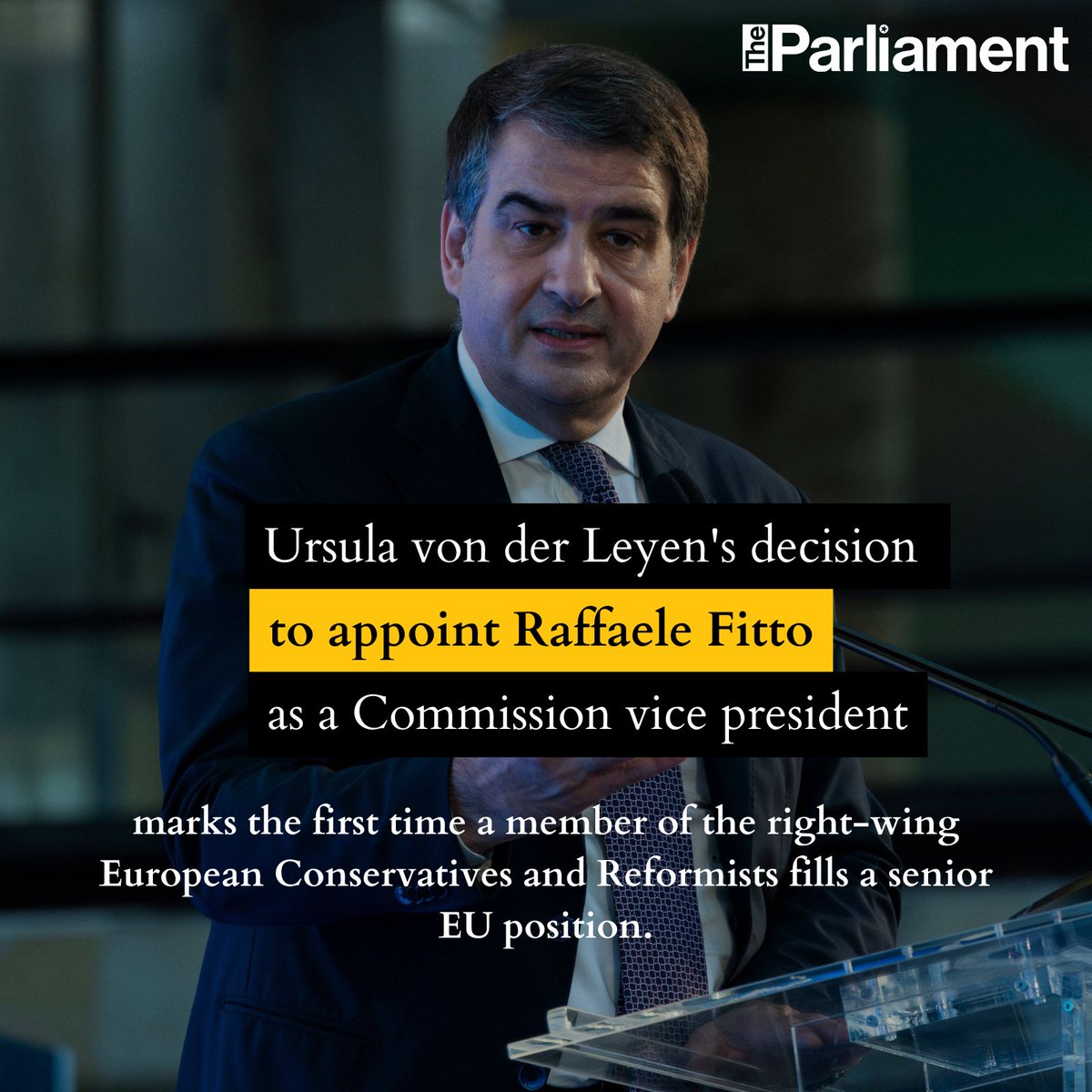 Parlimag's tweet photo. The appointment of @ecrgroup's @RaffaeleFitto as an executive VP of the @EU_Commission cost @vonderleyen support among centre-left parties in the @Europarl_EN. For them, @GabRosana reports, it violates the "cordon sanitaire."
https://t.co/U6r3zKLb5J https://t.co/hFfv4bhfd1