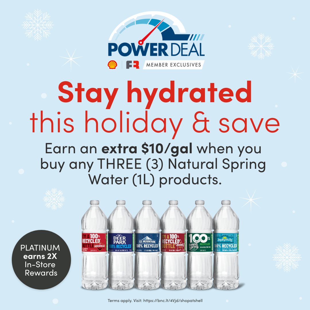 🎁 Holiday prep is hard work. Stay hydrated with this month’s Power Deal and earn an extra 10¢/gal savings to fuel your sleigh! Details: bit.ly/3XPEAZd