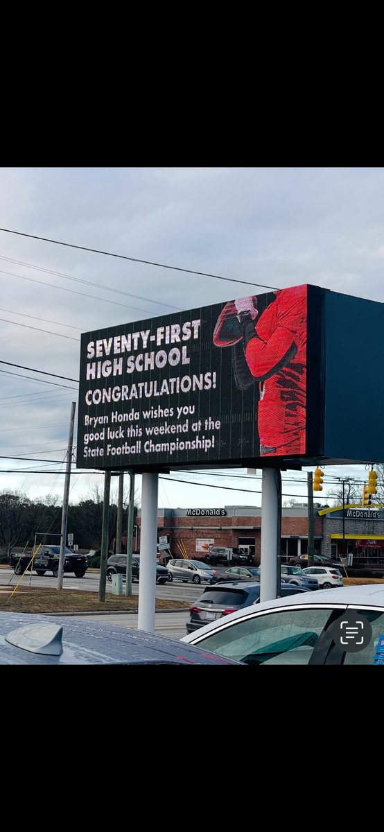 thereal71sports's tweet photo. This is what it looks like when the entire city is behind you‼️ Thank you Bryan Honda for your support. 

#GoFalcons
#CommittedCommunity https://t.co/JnVQj4cZBJ