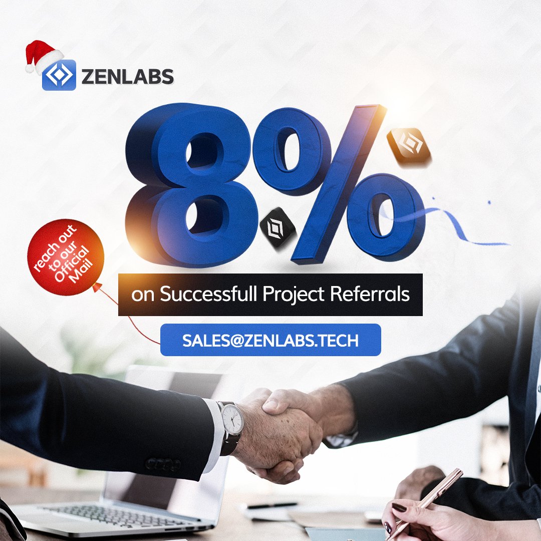 Big News from ZenLabs! 🎉

We’re excited to announce our referral program!

Earn an 8% commission for every successful client you refer to us.

Know someone who needs top-notch tech solutions? Tell them about us and earn rewards!

For more details, contact us at