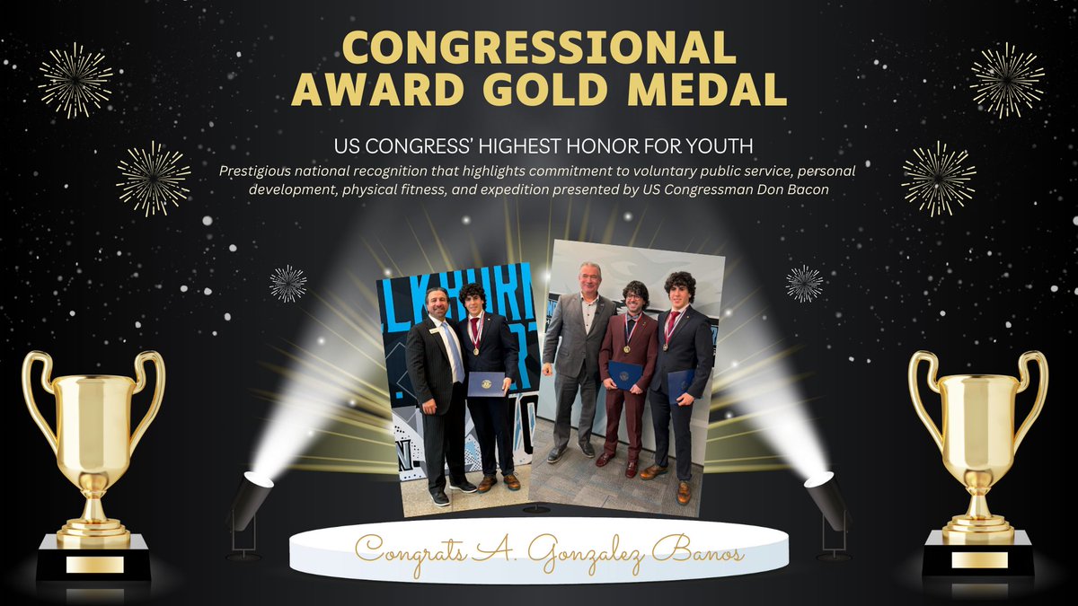 The Congressional Award Gold Medal is the U.S. Congress’ highest honor for youth. It is a prestigious national recognition that highlights commitment to voluntary public service, personal development, physical fitness, and expedition. Congrats to A. Gonzalez Banos.
#EPSAchieves