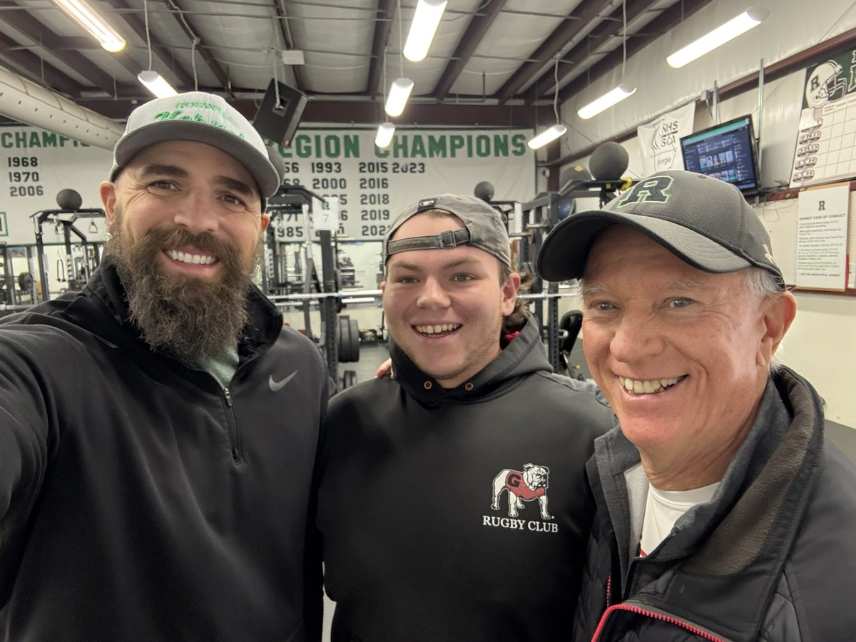 My favorite people. <a href="/treyroth02/">Trey Roth</a> coming back to give back and teach me what he has been doing at Georgia. 22 years old is already a wealth of knowledge. Future big time strength coach. And The best dude around Rev Dan, swinging by to chat and pray for us. God always has a plan