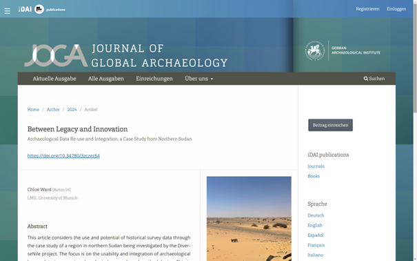 Happy to announce that the new article of our PostDoc <a href="/CloSWard/">Dr Chloë Ward</a>  on the DiverseNile project’s use data from a 1970s survey of the research area by André Vila and colleagues has just been published #Sudan #survey #historicaldata #archaeology publications.dainst.org/journals/joga/…