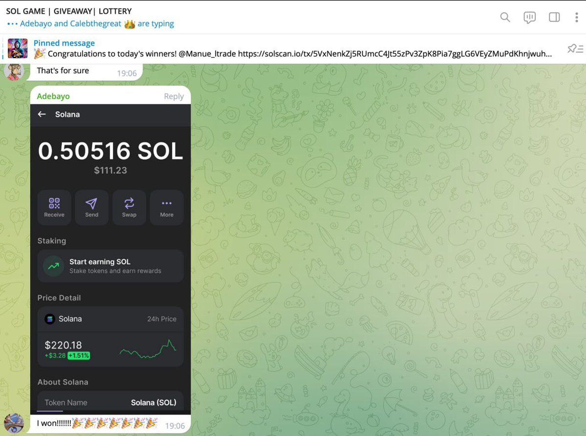 SOLGAMEco's tweet photo. 19/12/2024 GIVEAWAY🏆 results. We are sincerely congratulate all the winners 🚀 Join $SOLG community https://t.co/i23aRZqlGG It’s a SOL GAME🚀🚀🚀 https://t.co/T8eNVAsa5W
