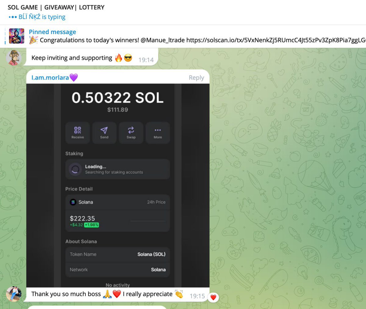 SOLGAMEco's tweet photo. 19/12/2024 GIVEAWAY🏆 results. We are sincerely congratulate all the winners 🚀 Join $SOLG community https://t.co/i23aRZqlGG It’s a SOL GAME🚀🚀🚀 https://t.co/cWoFtW0cLr