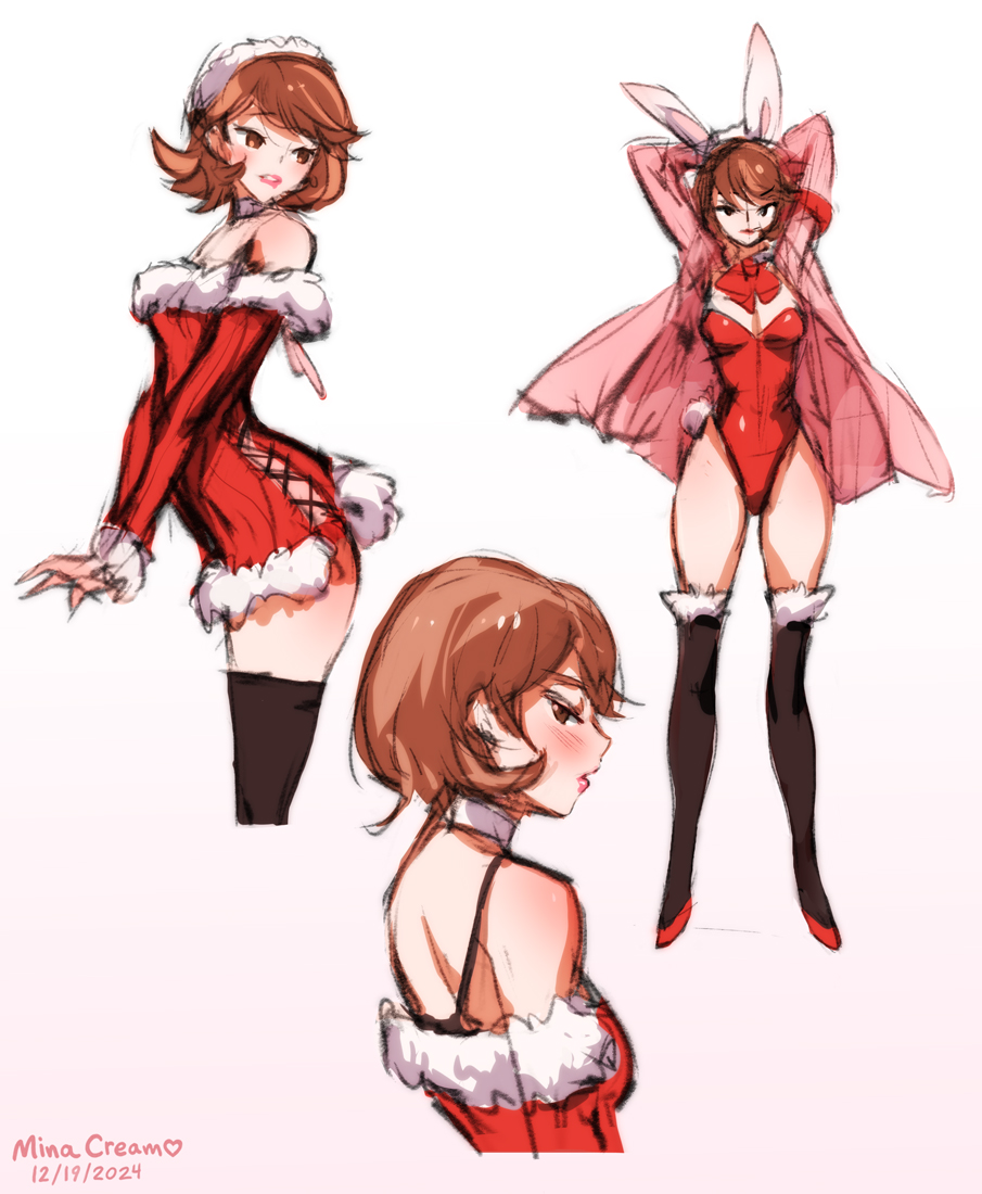 minaqueenu's tweet photo. Christmas Yukari sketches https://t.co/Y1ZRj3gDwF