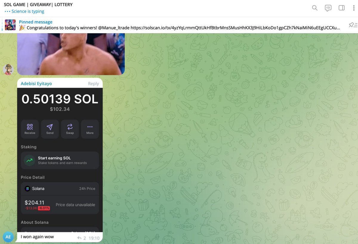 SOLGAMEco's tweet photo. 19/12/2024 GIVEAWAY🏆 results. We are sincerely congratulate all the winners 🚀 Join $SOLG community https://t.co/i23aRZqlGG It’s a SOL GAME🚀🚀🚀 https://t.co/QhWMrb1YCg