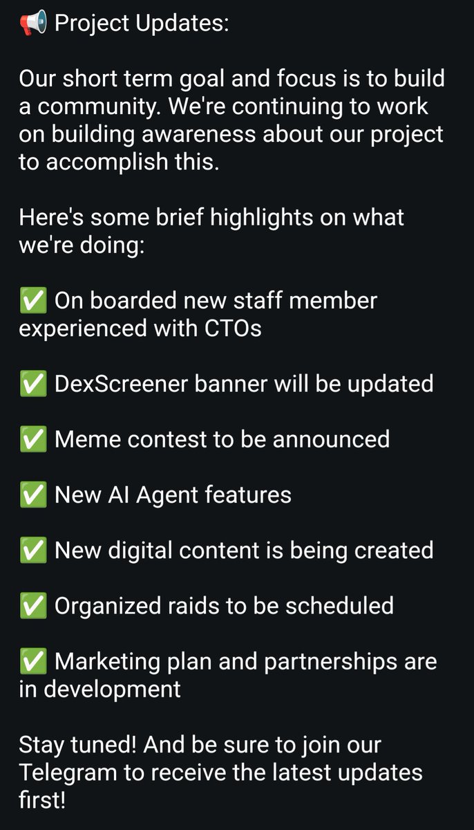 AiGuyonSol's tweet photo. 📢 Project update: 

Telegram: https://t.co/29uKZ1tCcn

$AIGUY #AI #CHILLGUY #memecoin #AIAgents https://t.co/M80ECfEobL