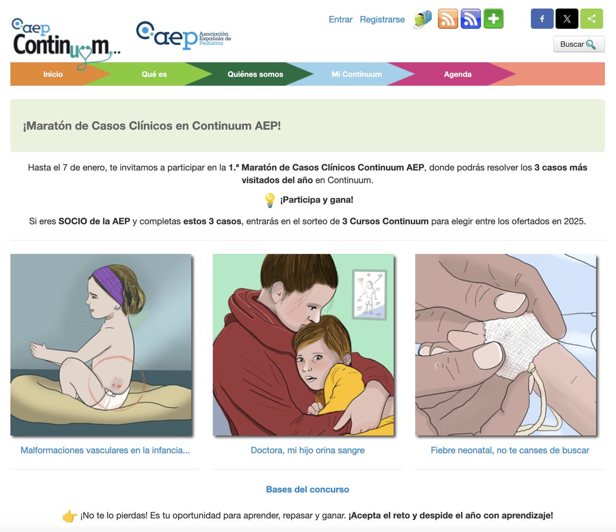 ContinuumAEP's tweet photo. ¡Maratón de Casos Clínicos en Continuum AEP! 🔗https://t.co/UFiwd6fJQH Si eres socio de la AEP, resuelve los 3 casos más visitados hasta el 7 de enero de 2025 y entra en el sorteo de 3 Cursos Continuum entre los ofertados en 2025.💡¡Participa y gana! https://t.co/ECVU1Dy8gn