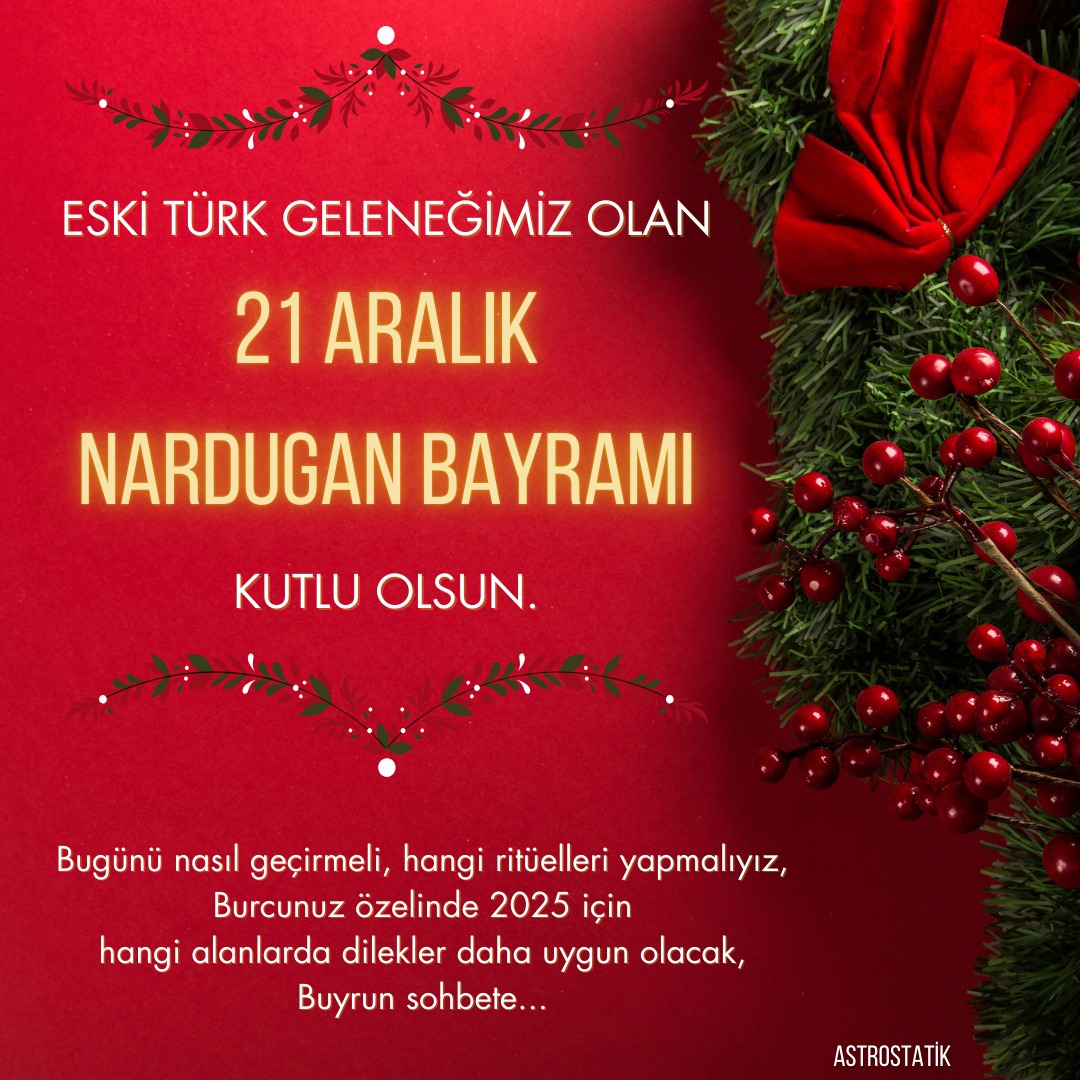 Astrostatik_'s tweet photo. 21 Aralık Nardugan Bayramımız kutlu olsun ❤
21 Aralık özel bilgiler, ritüeller ve daha fazlası için:
https://t.co/Txk9FmpgVn

#nardugan #21aralık https://t.co/uQmWjvlnGX