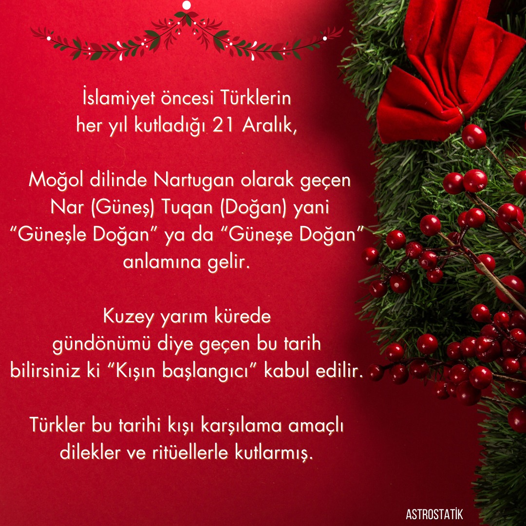 Astrostatik_'s tweet photo. 21 Aralık Nardugan Bayramımız kutlu olsun ❤
21 Aralık özel bilgiler, ritüeller ve daha fazlası için:
https://t.co/Txk9FmpgVn

#nardugan #21aralık https://t.co/uQmWjvlnGX