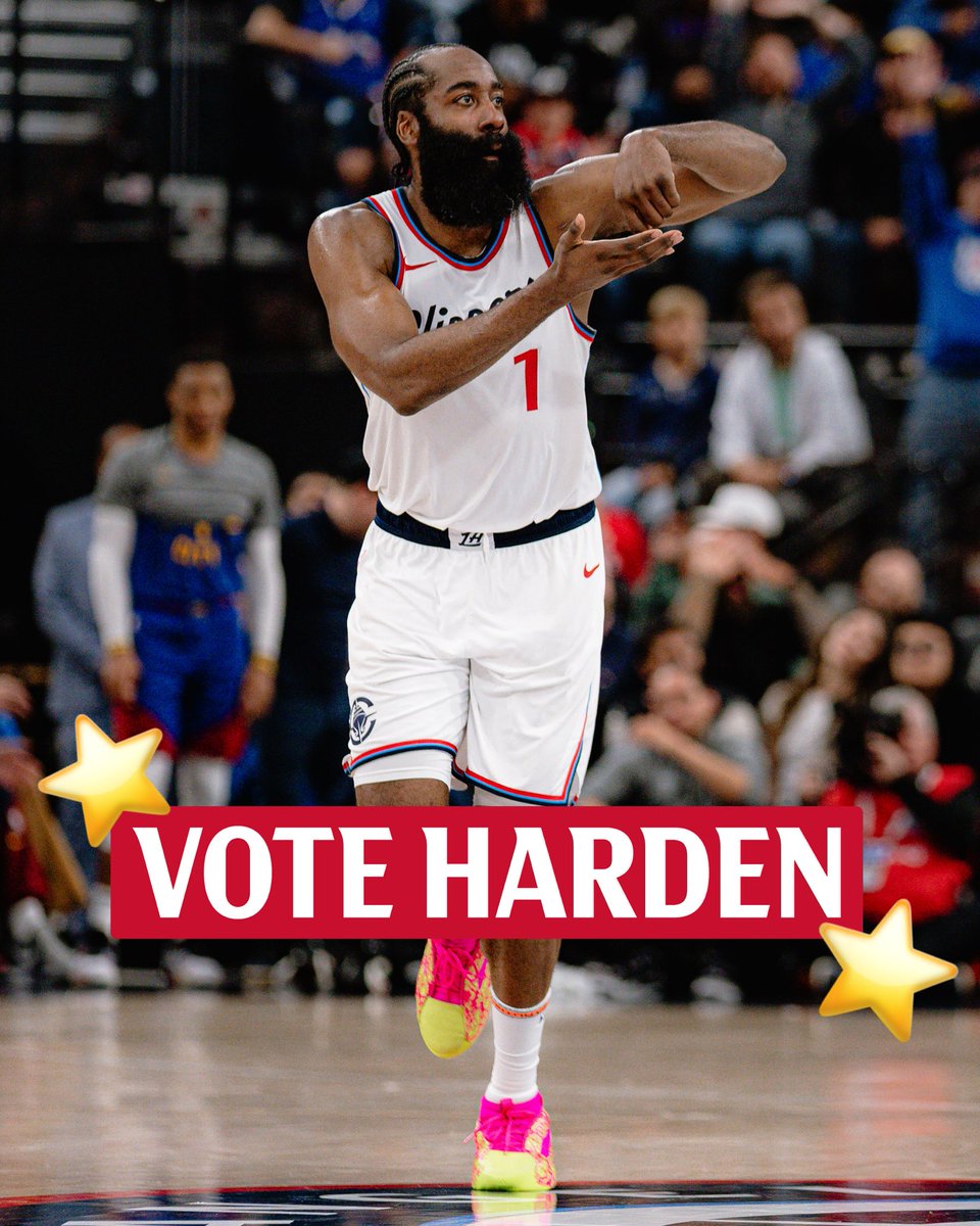 LAClippers's tweet photo. ⭐️ VOTE HARDEN FOR #NBAALLSTAR ⭐️

🗳️ https://t.co/mq4eRO8bn6 https://t.co/h2J4S4k789