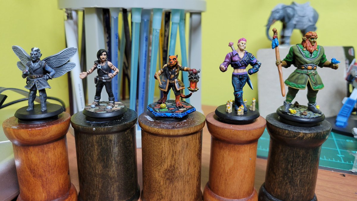 I painted these minis of my D&amp;D player's characters and gifted them to them. <a href="/HeroForgeMinis/">Hero Forge</a> <a href="/natescottjones/">N4THAN 👤</a> <a href="/ProfessorPFM/">Patrick “I’m still here”</a> <a href="/ZackMeyman/">Zoomtoonz</a> <a href="/arandomdallas/">arandomdallas</a> #ttrpg #dnd #dnd5e #miniaturepainting #fantasyart #wepaintminis #warhammer #pathfinder #roleplayinggames