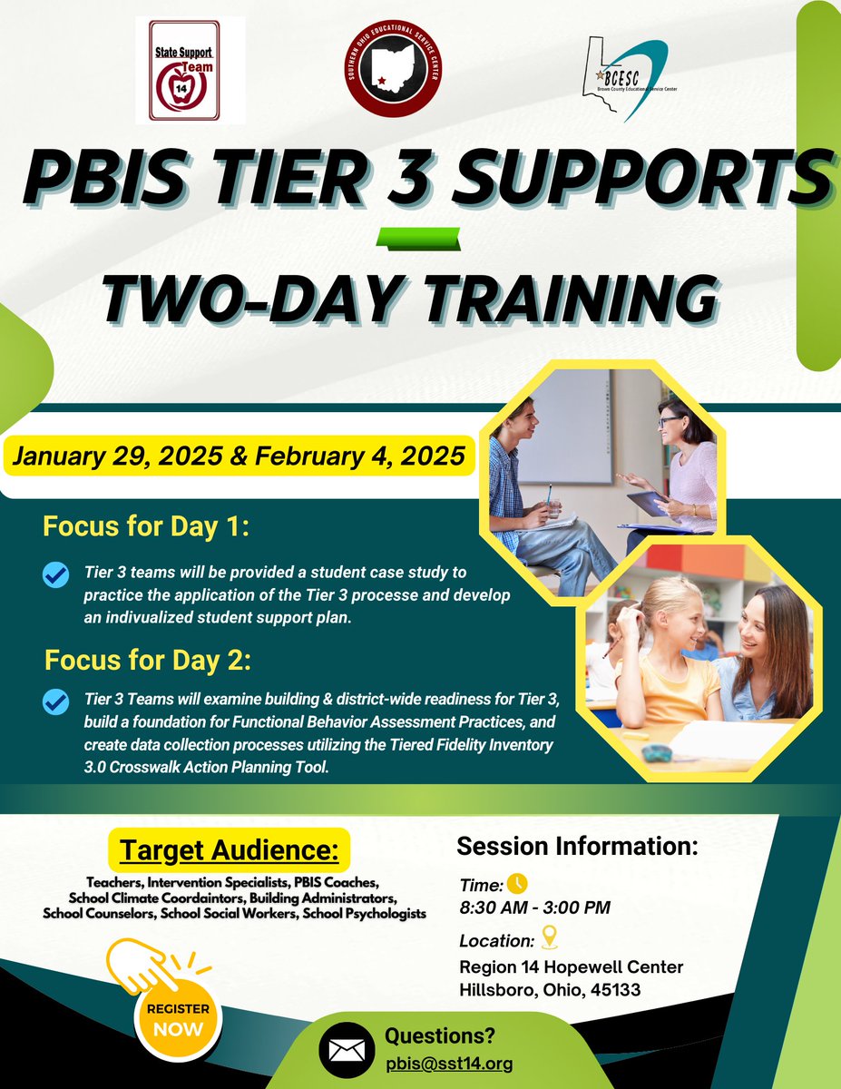 🌟 Don't miss our upcoming Tier 3 Supports Two Training sessions!

🌟Join us for these informative and interactive sessions designed to enhance your understanding and implementation of Tier 3 strategies. 

Registration link in the description 👇