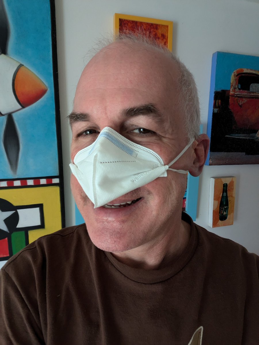 children's mask over my nose

getting ready for a dentist visit