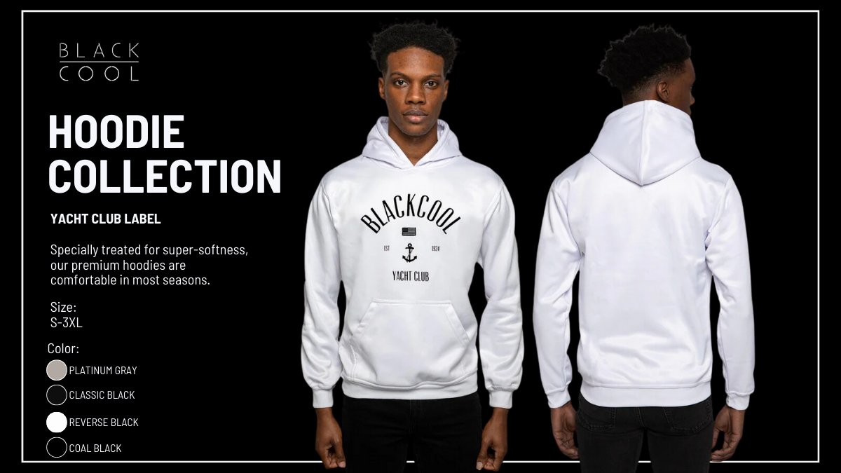 BlackCoolCo's tweet photo. Cozy up in culture with BlackCool’s Hoodie Collection! Our designs celebrate the spirit of the community while keeping you warm and stylish this season. 🖤 
Discover the pride in every piece:
https://t.co/e1SQyO1eYb
#YachtClubLabel #BlackCool #BlackCulture #BlackExcellence #Hoodies #BlackExcellence #Blacks #BlackPeople #BlackMen #BlackGirlsRock #BlackGirls #ShopNow