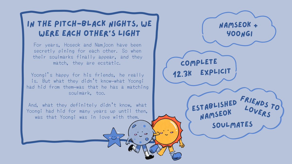 polynamseokfest's tweet image. 🌟In the pitch-black nights, we were each other’s light 🌟

🌠 archiveofourown.org/works/61345870