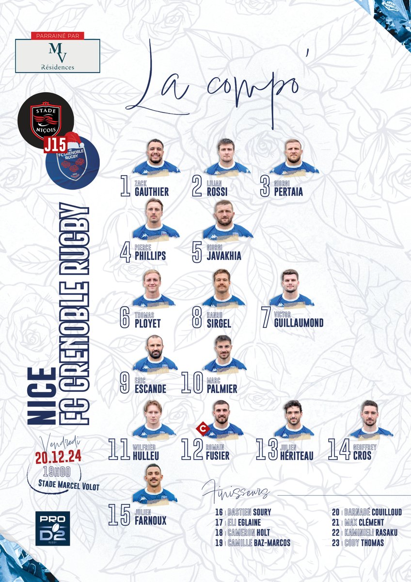 La compo' du FCG à Nice, pour le dernier match de 2024 ! Allez les gars !!
#SNFCG #AllezFCG  🔴🔵