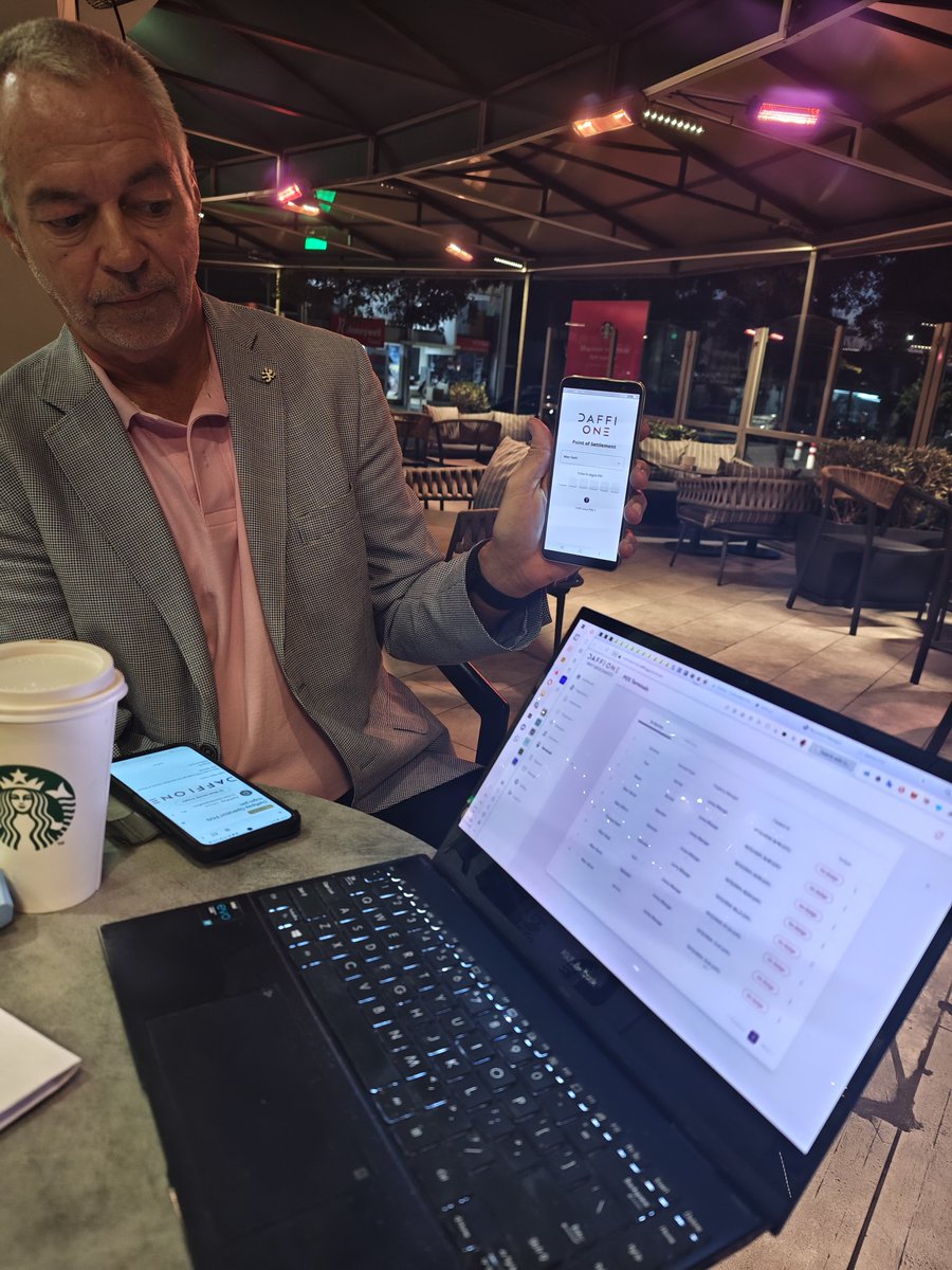 DaffiOne's tweet photo. Day 3 in Cyprus was incredible by finalizing 2025 marketing strategy, the final brand manifesto to be released tomorrow, 2 new websites in the works, 6 new videos ordered for January and so much more in branding agreed and inked 

Next was a live demo of the DaffiOne POS ( Point of Settlement ) solution paired with the unique Pay platform creating the first truly decentralized payment processor today with 17 chains supported. 

Tomorrow we continue to meet with merchants and wallet holders and our global regulation team with few Easter eggs in the works.
