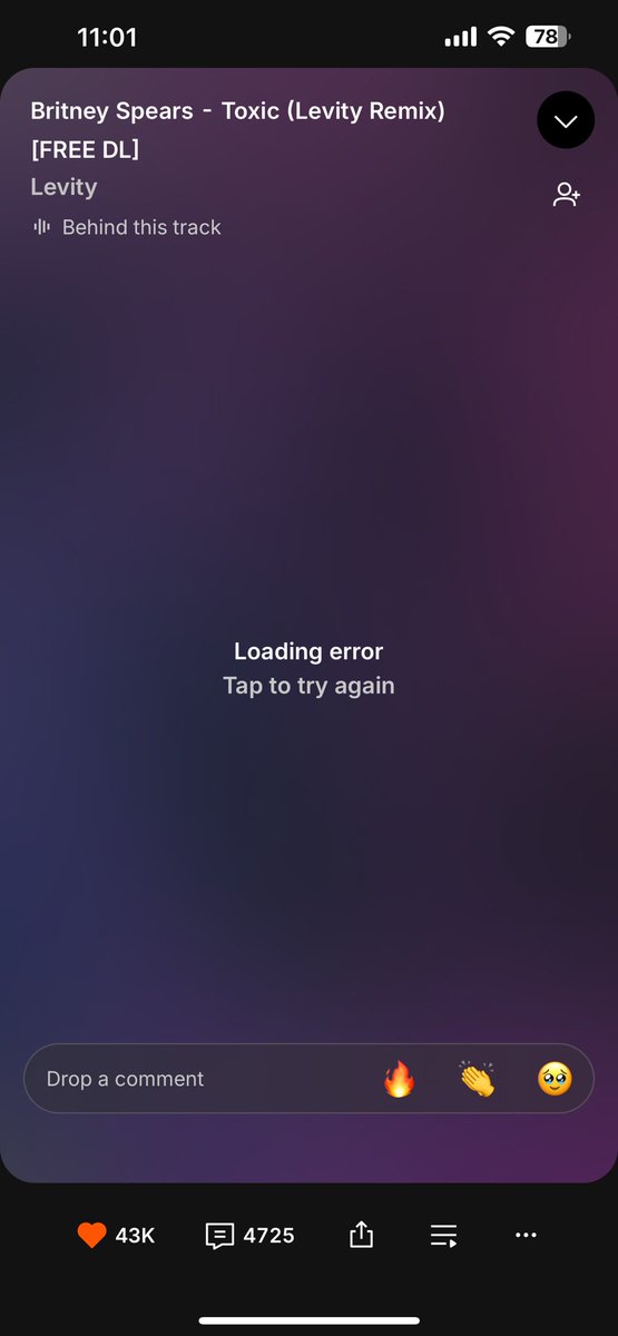 NelPaddle's tweet photo. Hey @LevityMusic did your Toxic Remix just get taken down on SoundCloud? Keep getting errors when trying to play it and it’s not on your profile anymore :/ https://t.co/RPAeJGggqI