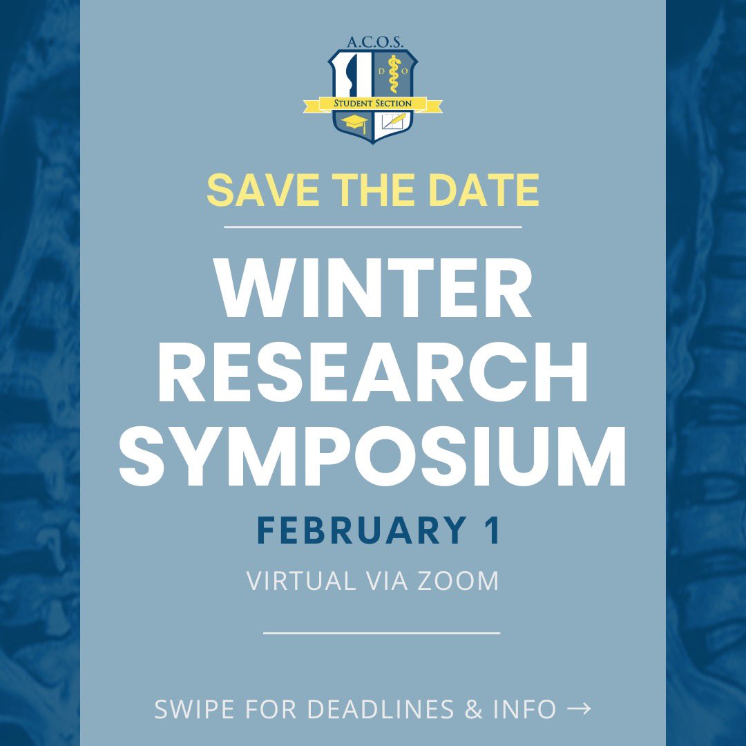 ACOS_MSS's tweet image. Save the date for our virtual Winter Research Symposium! ❄️ Stay tuned for more details to come! Abstract submissions open 1/6.