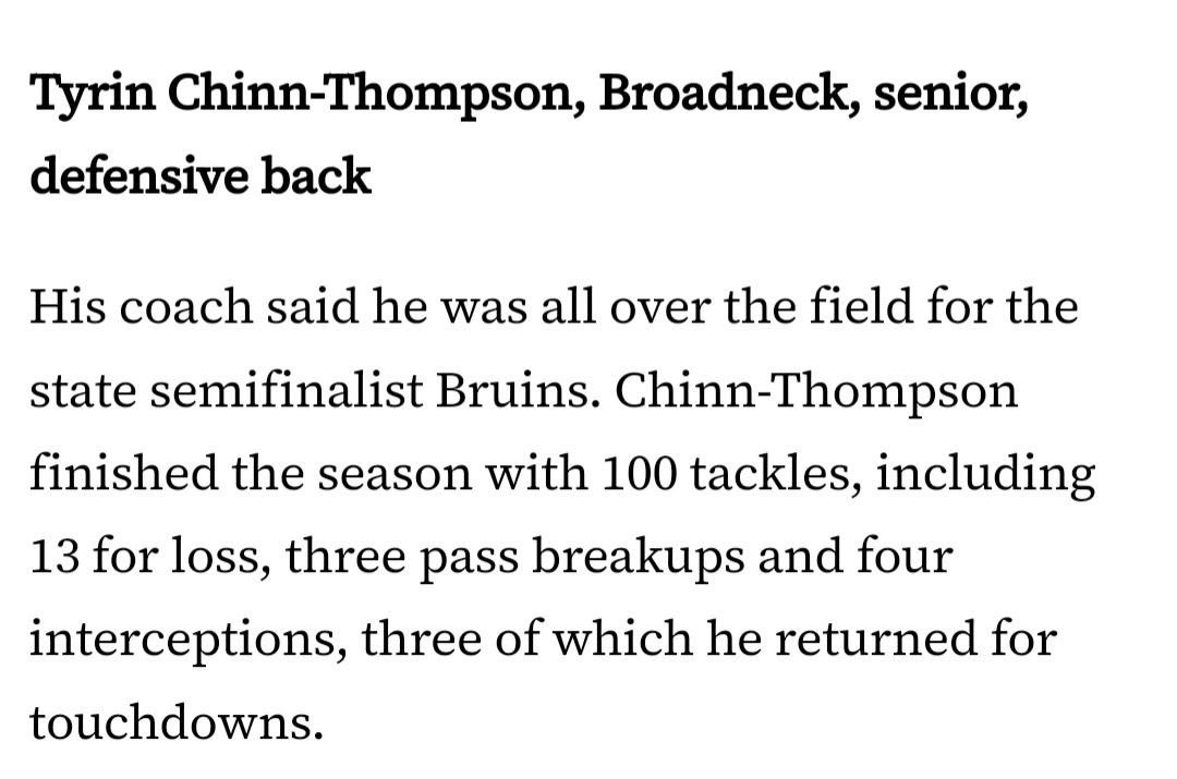 Blessed to be named first team All Metro !! <a href="/broadneckfb/">Broadneck Football</a>