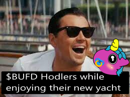 While non believers of $BUFD getting rekt, HODLERS are smiling and enjoying their new yacht soon