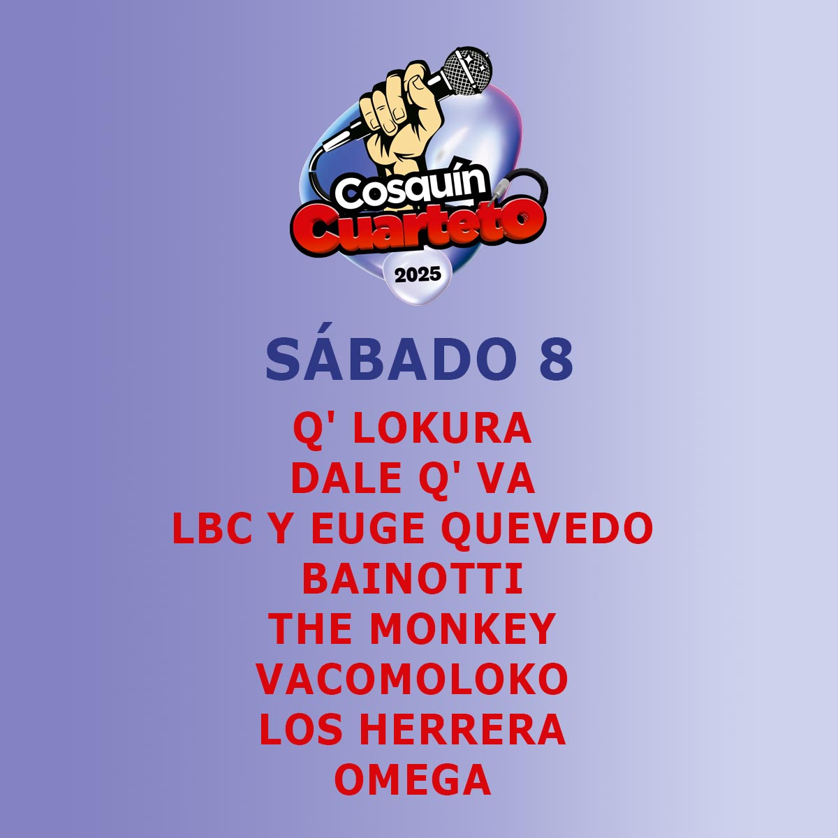 festivalearok's tweet photo. COSQUIN CUARTETO 2025
El Festival de Cuarteto de Cosquín se llevará a cabo el 7 y 8 de febrero y contará con la presencia de La K'onga, Q' Lokura, Damián Córdoba, LBC y Euge Quevedo, La Barra, Dale Q' Va...
+Info en https://t.co/2JI3srxtAh
#CosquinCuarteto #CosquinCuarteto2025 https://t.co/nwAn4EHUzY