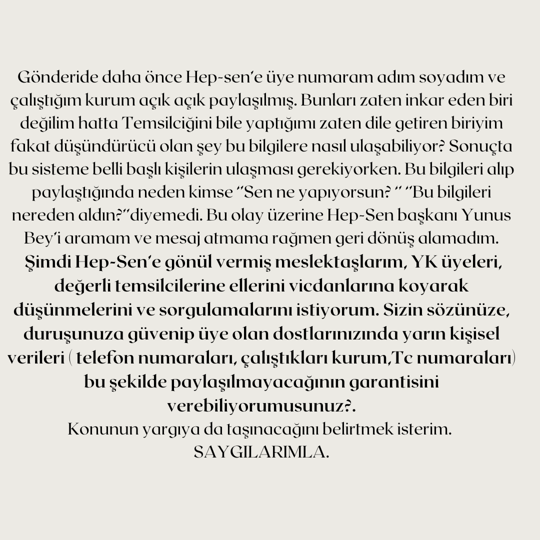 Morfoloji's tweet photo. Bu konuyu umarım HEP-Sen ailesi tarafsız bir şekilde değerlendirir. #HemşirelerBirlikteGüçlü https://t.co/DkSonh7RxM