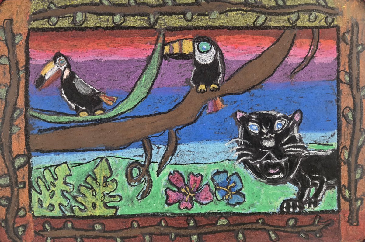 Our 5th-grade art students wrapped up the semester with these beautiful oil pastel artworks inspired by the Amazon Rainforest. 
<a href="/BearBranchInt/">Bear Branch Intermediate</a>
<a href="/FineArtsMISD/">Magnoliafinearts</a>
#BringingOutTheI 
#inspired #innovative #intentional