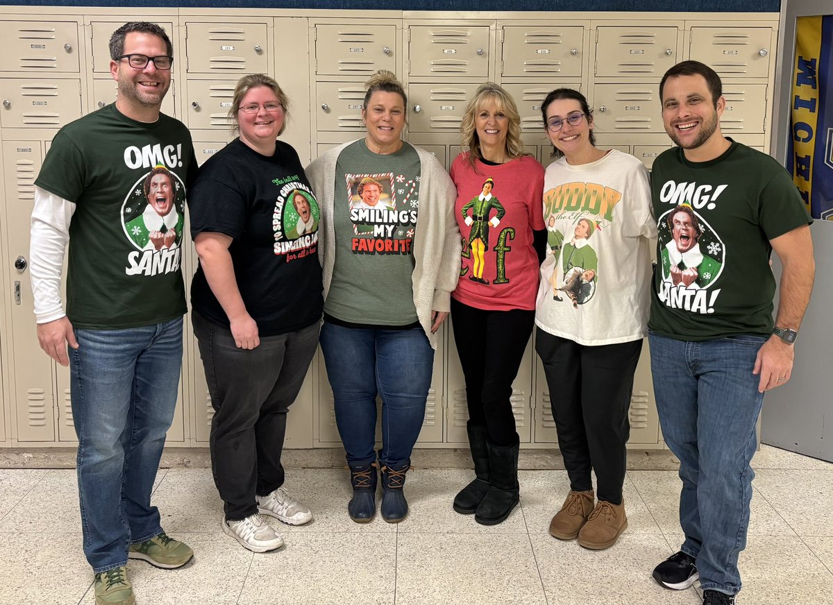 LHSMDClassroom's tweet photo. It’s Christmas Movie Day for Spirit Week! Needless to say with love Buddy The Elf! #WhatsYourFavoriteColor #IKnowHim https://t.co/9CFoOCTQ2A