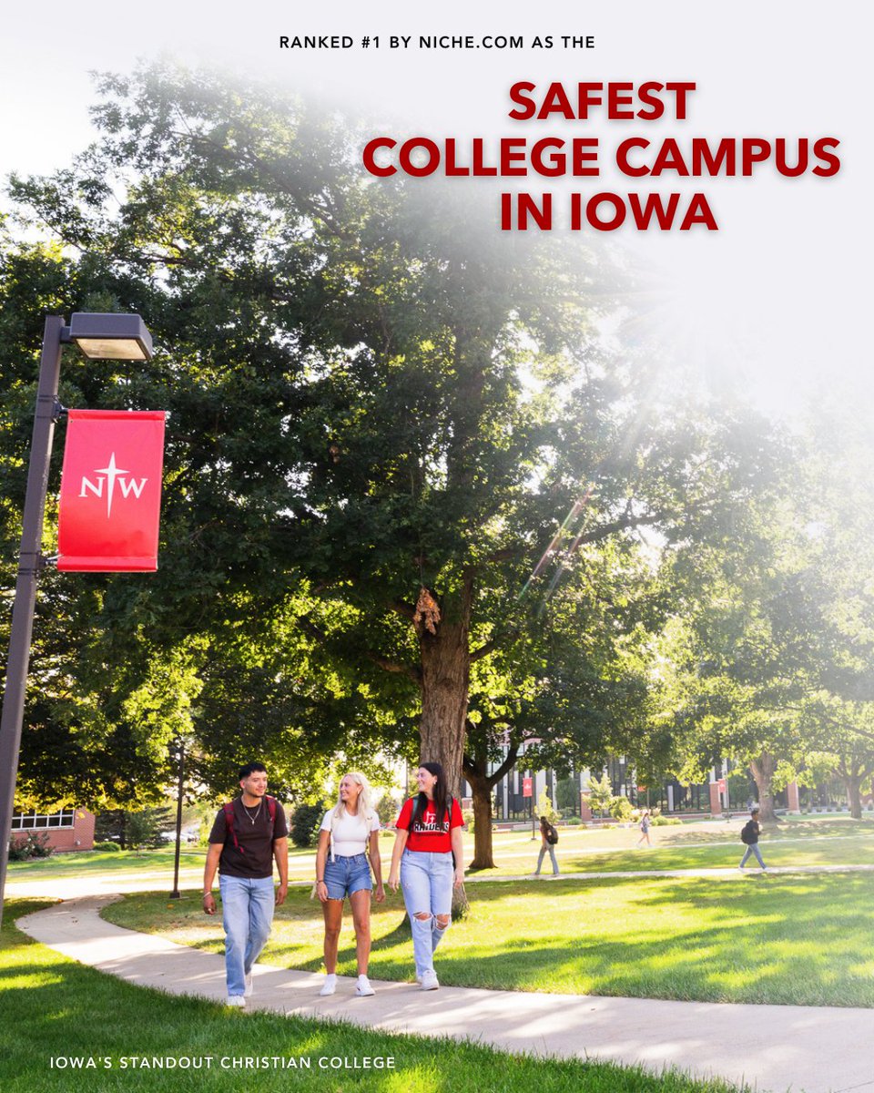 Niche.com has ranked NWC as the #1 safest college campus in Iowa and one of the safest college campuses in America, according to the 2025 Best Colleges rankings!🏆 We’re proud to provide a secure, welcoming environment where students can thrive.🚩 #RaidersStandOut