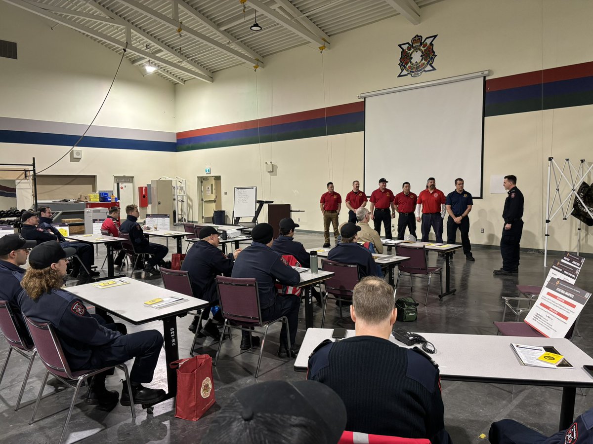 NanaimoFire's tweet photo. Today, is day 4 of our Wildland Fire training with our Master Instructors from the IAFF.  As a way of saying thanks, the instructors were presented with a @IAFF905 challenge coin. 
@cityofnanaimo https://t.co/RD3QNTImRq