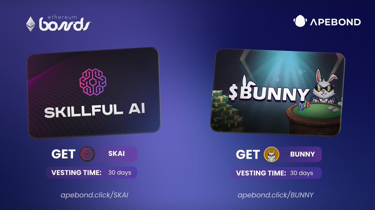 Big News! We're thrilled to announce TWO new ⚪️ Ethereum Bonds in collaboration with <a href="/SkillfulAI/">Skillful AI</a> and <a href="/JoinBBClub/">BB Club</a>! Be among the first to secure their Bonds and explore these groundbreaking projects. 🎉

🤖 Skillful AI is a next-gen platform delivering personalized AI ecosystems