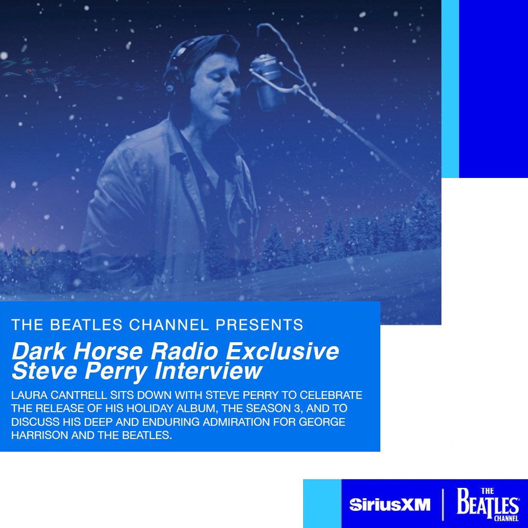 StevePerryMusic's tweet photo. This week on Dark Horse Radio, host Laura Cantrell welcomes Steve Perry to celebrate the @darkhorserecs release of his holiday album, The Season 3, &amp; to discuss his deep and enduring admiration for @GeorgeHarrison &amp; @thebeatles.

Tune in - https://t.co/EZQVeGJFFg - on @SIRIUSXM https://t.co/dTYMK4Abmq